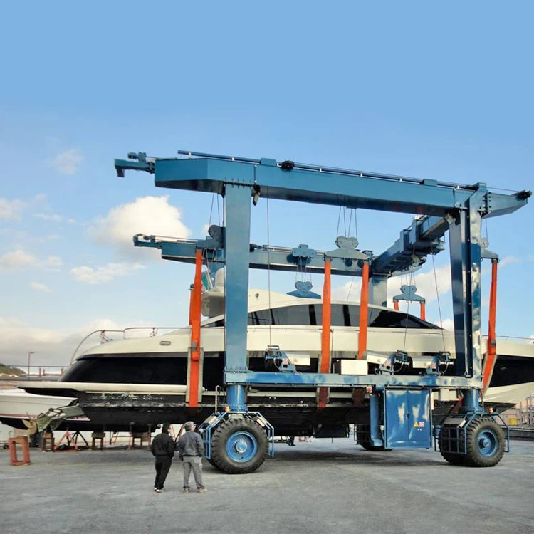 Best Sales High Quality 100 ton Mobile Boat Hoist Travel Lift Shipyard Crane