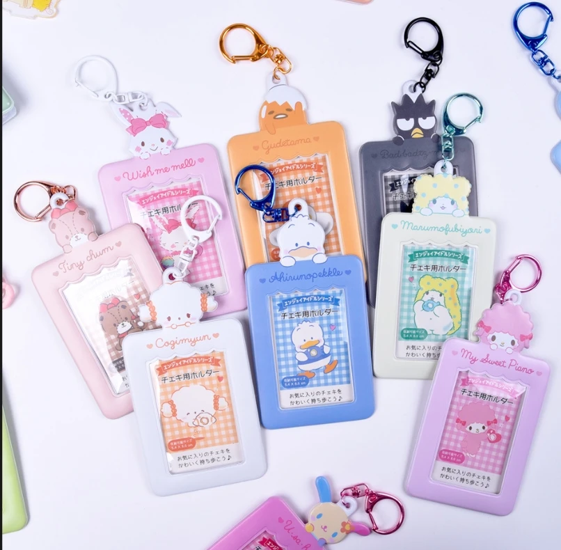 KPOP blanket bear flower bunny rum bear student bus card holder PVC cardholder ready to ship keychain pendant card holder