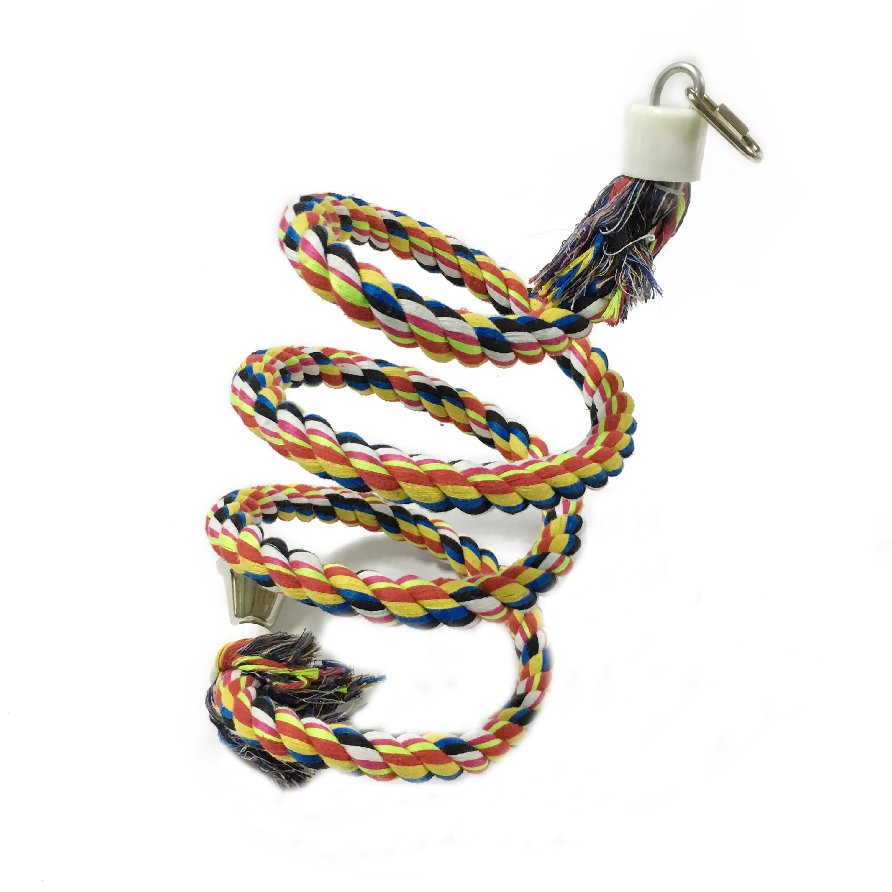 Parrot Colored Cotton Rope Swivel Ladder Parrot Nibbled At The Toy  pet christmas toys