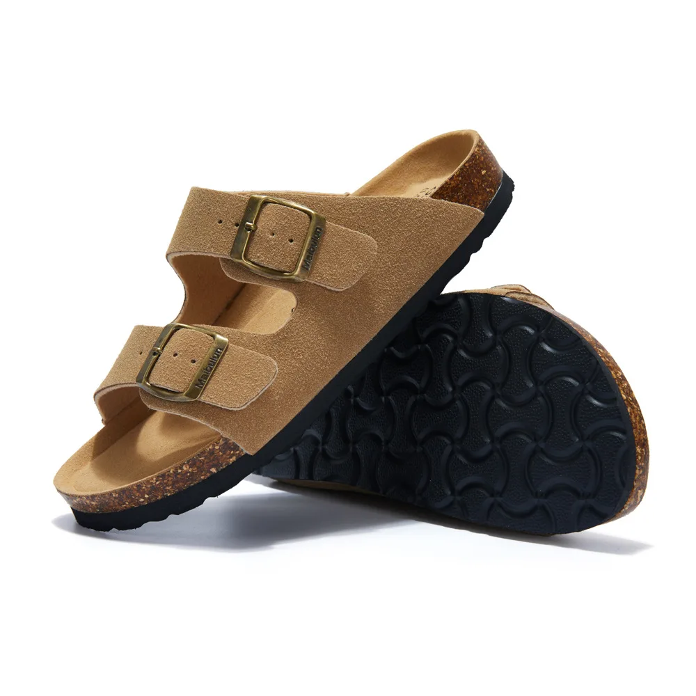 Hot Sale Summer Cork Slippers Frosted Flat Bottom Anti-slip Beach Couple Outdoor Factory Outlet