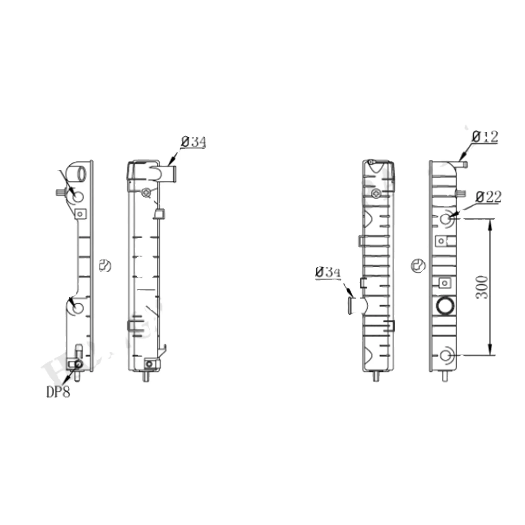 auto plastic parts with auto radiator pa66 gf30 for ningbo auto parts