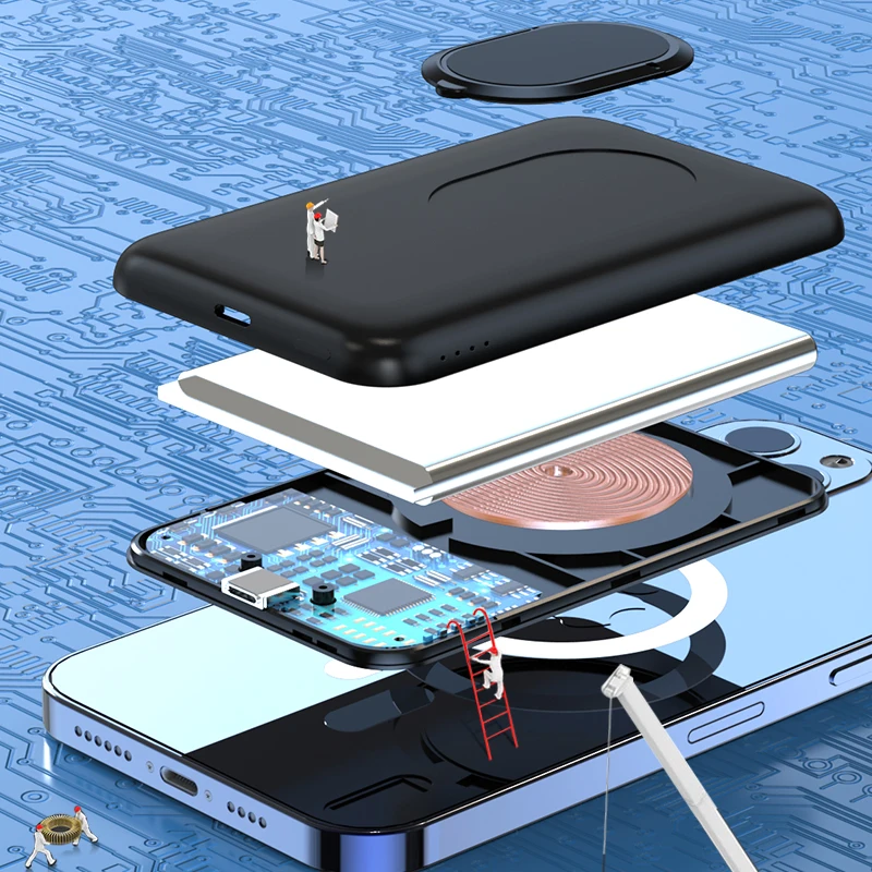 2022 тонкое портативное зарядное устройство 15 Вт магнитное беспроводное быстрое зарядное устройство для magsafing аккумулятор для мобильного телефона для iphone 12 13 pro max 10000 мАч