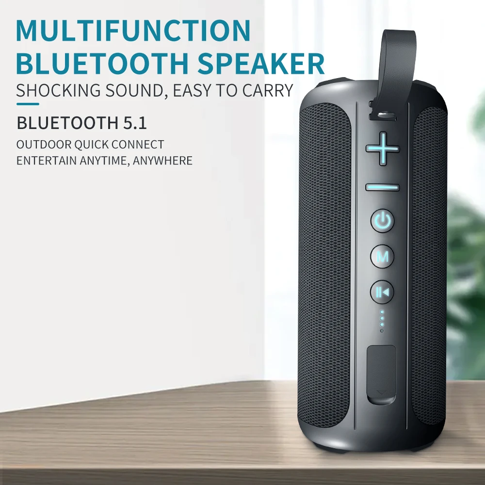 CYB-S7X IPX6 15w dual speaker with high power output built-in 2400mAh large capacity battery/LED lighting for outdoor