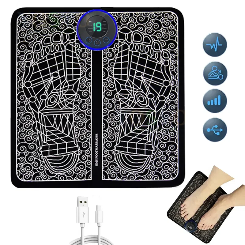 electric pulse foot calf  massager  therapy device ems foot acupressure massage care  ems foot massager