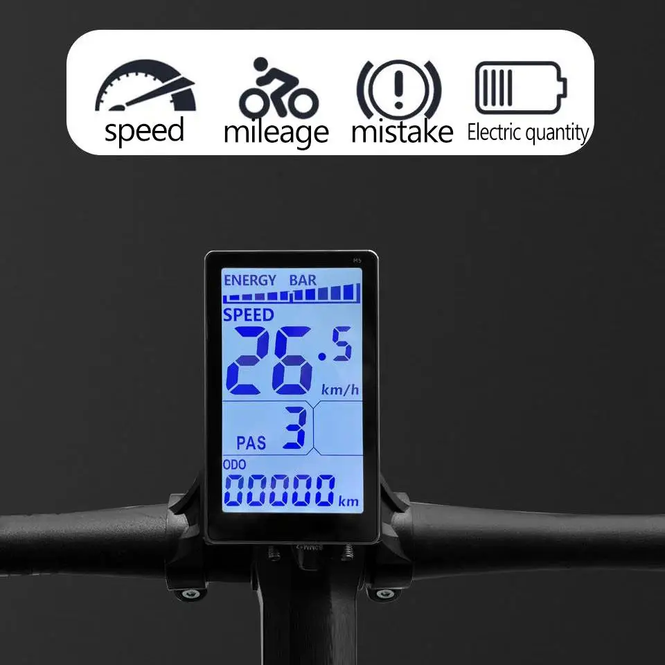 WP Plug 24V 36V 48V 60V Electric Bicycle Colorful Display E Scooter LCD Panel for Mountain Electric Bike Parts JN LCD M5 Display