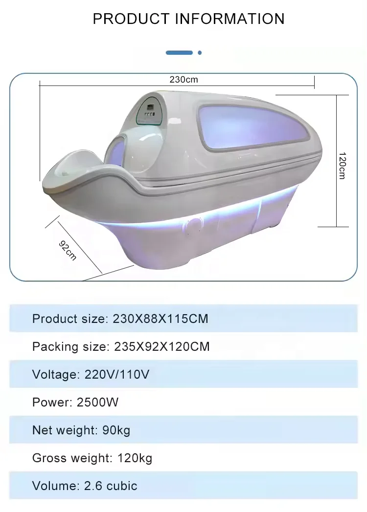 Ozone Therapy Disinfection Light Steam Sauna With Bluetooth Music Spa Capsule Slimming Machine