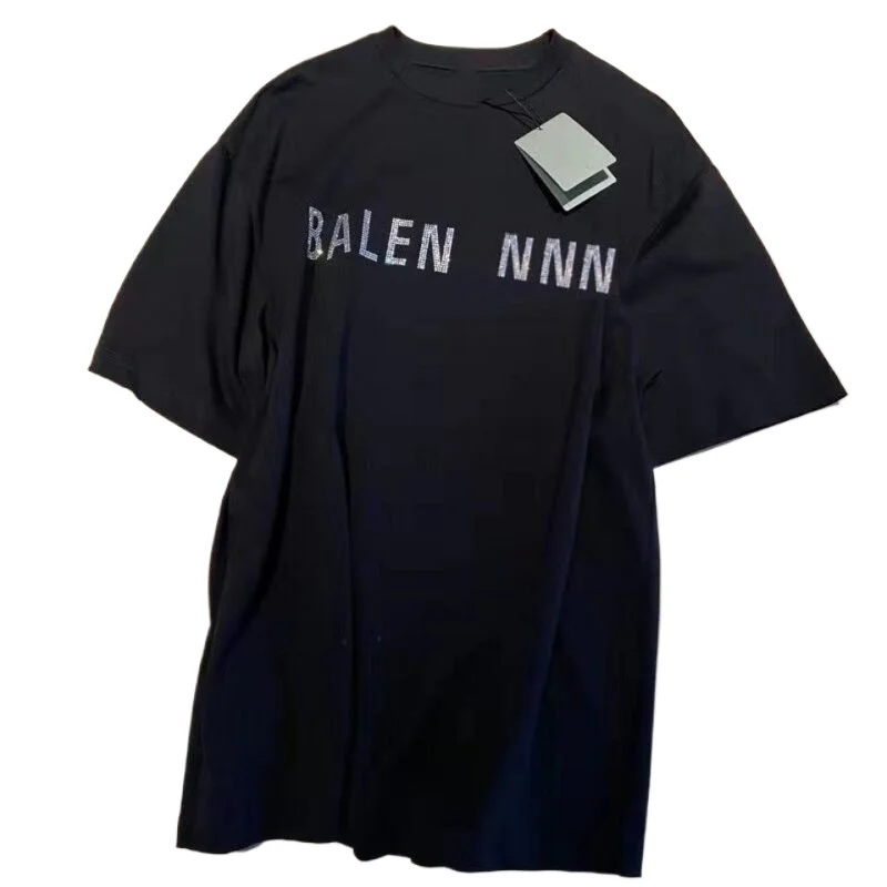 Fashion New arrival letter hot diamond pure cotton casual T Shirt designer high-end new couple T-shirt women clothes