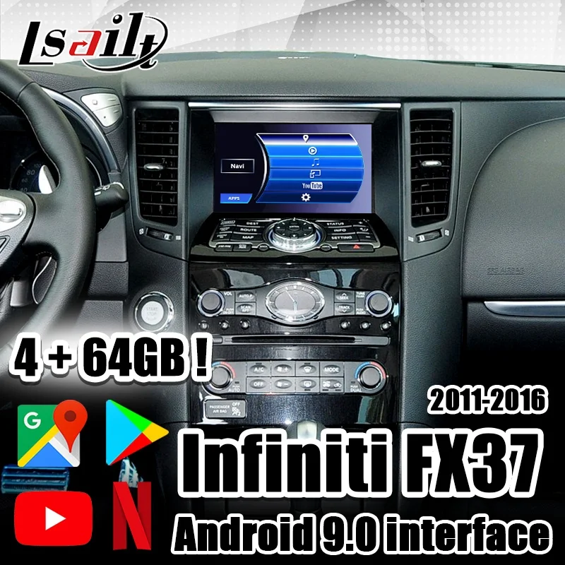 Lsailt беспроводной CP AA Автомобильный мультимедийный интерфейс включает Яндекс, Google Map для Infiniti FX37 , FX50 QX