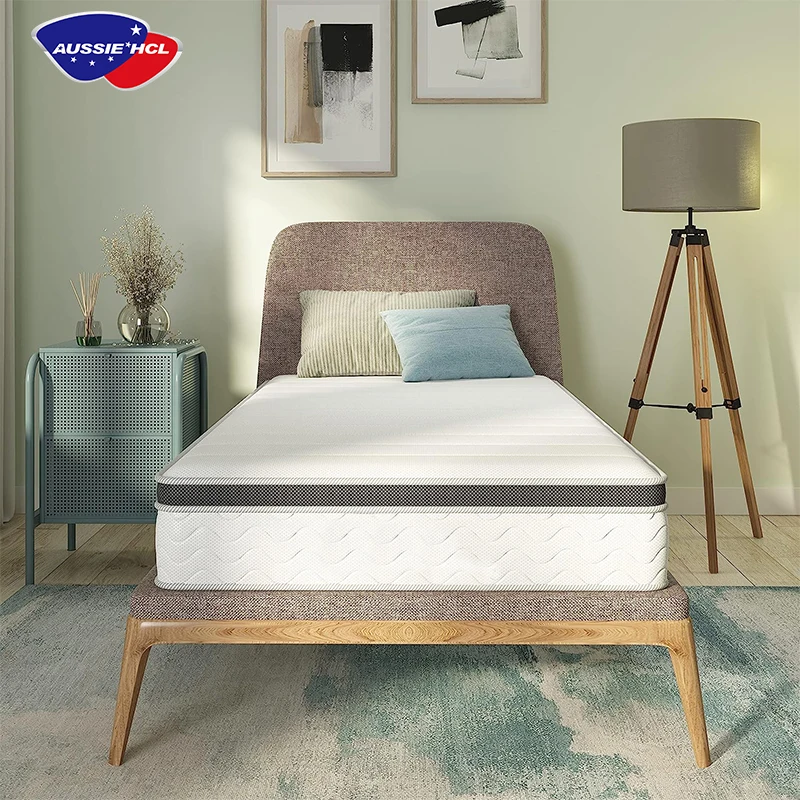 Foldable Bonnell Mattress matelas 8-12 Inch Fabric King Size Natural Latex Gel Memory Foam 5 Zone Pocket Spring Hybrid Mattress