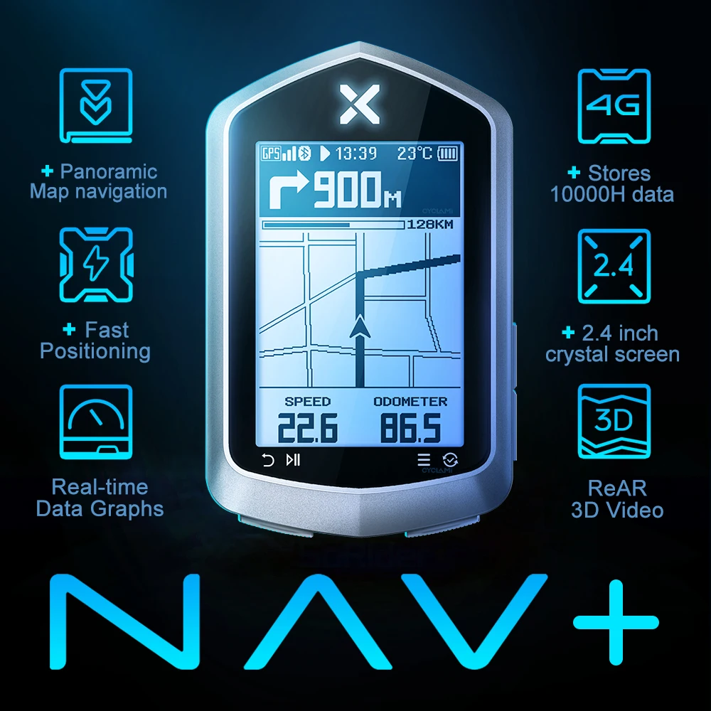 XOSS NAV+ GPS Bike Computer Wireless ANT+Sensor Bicycle Computer Bike Map Navigation Speedometer
