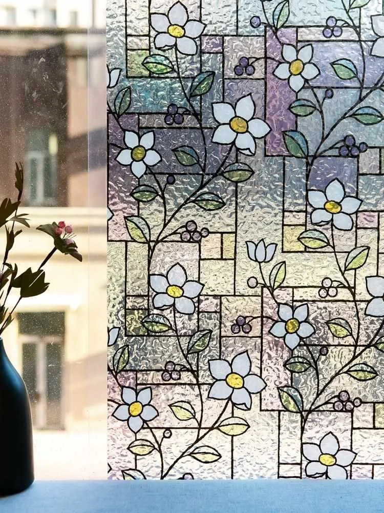 Glass Film Window Decorative White Matte Privacy Film Sticker Glass For Office Building For Balcony Room Bathroom Home