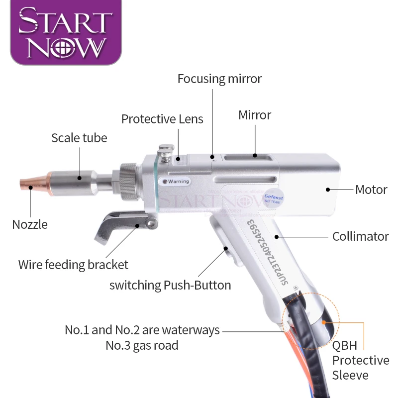 Startnow Handheld Laser Welding Head SUP21T/23T Without Auto-Wire Feeder Controller Driver Welder System Fiber Welding Machine