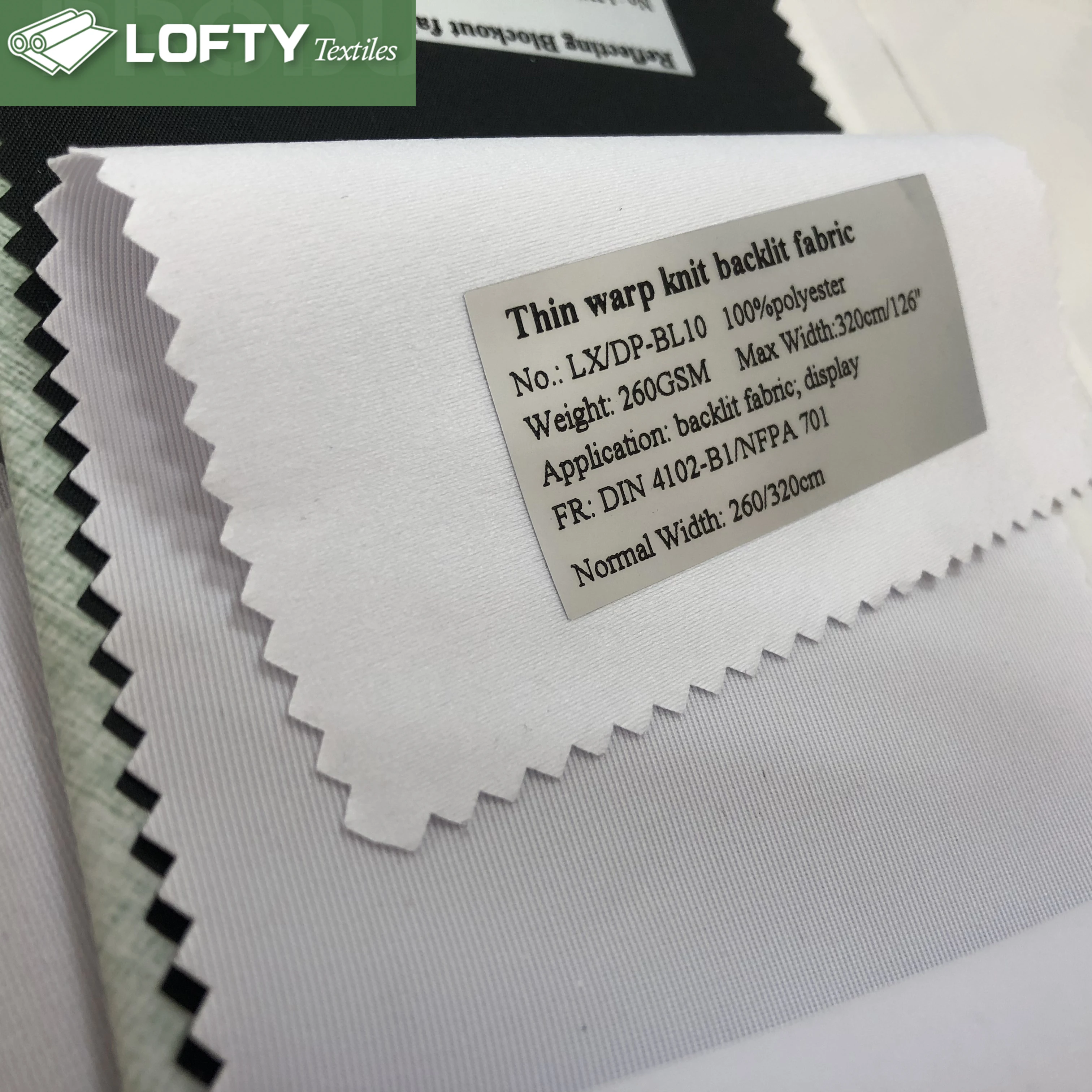 260gsm Soft and Velvet Handle Knitting Backlit Fabric for Dye Sublimation Exhibition Light Box