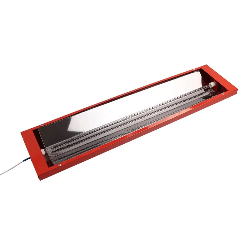 1KW  220V  600MM quartz tube carbon fiber heating lamp heating lamps with Aluminum reflective fixture