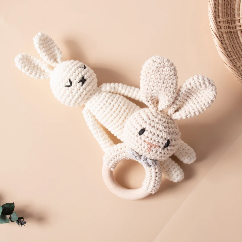 Новый дизайн, милая вязаная кукла и погремушка в виде животного маленького размера, детская игрушка, вязанные игрушки