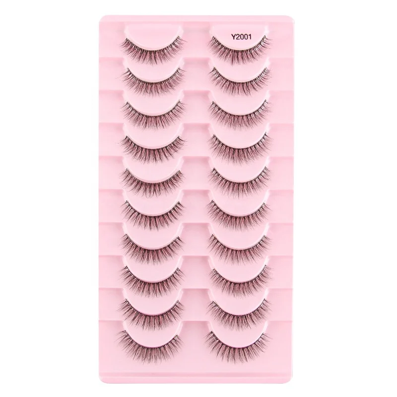 Factory Wholesale New Transparent Stem 10 Pairs Of Natural Handmade Makeup False Eyelashes