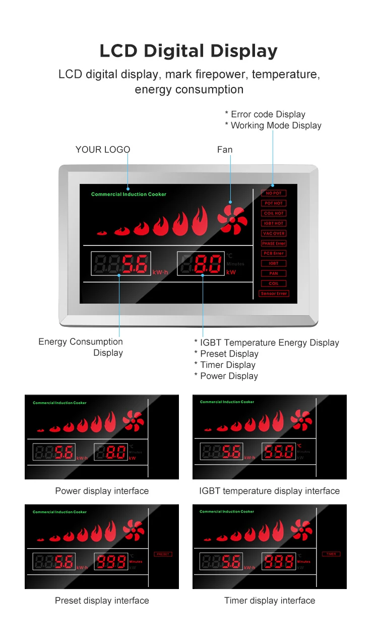 Tiansta Electric Induction Cooktop Rapidly Heating 8Kw 220V Heavy duty Commercial Induction Stove