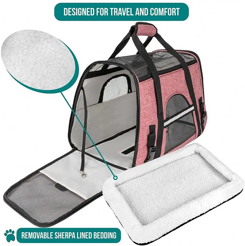 Premium Airline Approved Soft-Sided Pet Travel Carrier | Ventilated, Comfortable Design with Safety Features | Ideal for Small