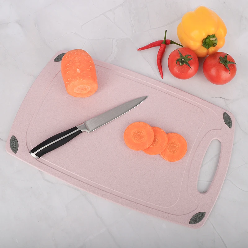 Pink Large Size Cutting Board Plastic Chopping Board With Non-Slip Mat