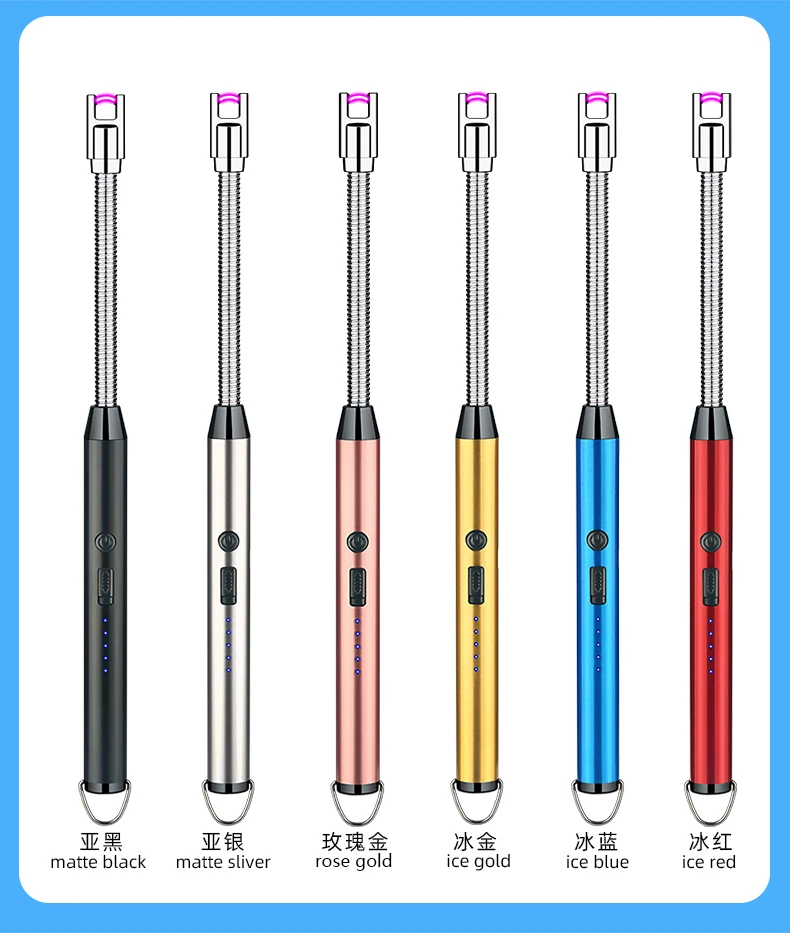 Candle Lighter Arc Electric Lighter Rechargeable USB Lighter Flameless Grill Lighter Long for Candle BBQ