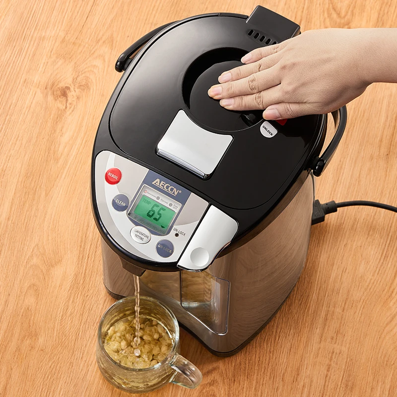 AECCN Customization LCD display 5 temperature settings Timer setting Child safety lock Electric Coffee Kettle hot water kettle