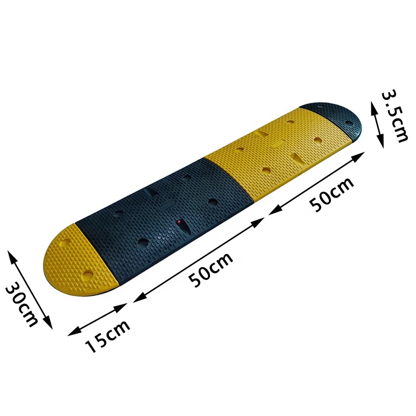 New design colored traffic safety speed bump barrier,speed breaker bump with spikes,corled road plastic rubber speed bumps
