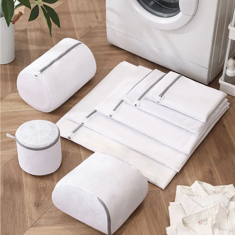 Custom Size Minimalist northern Europe style delicate fine mesh bags small laundry bag with zipper