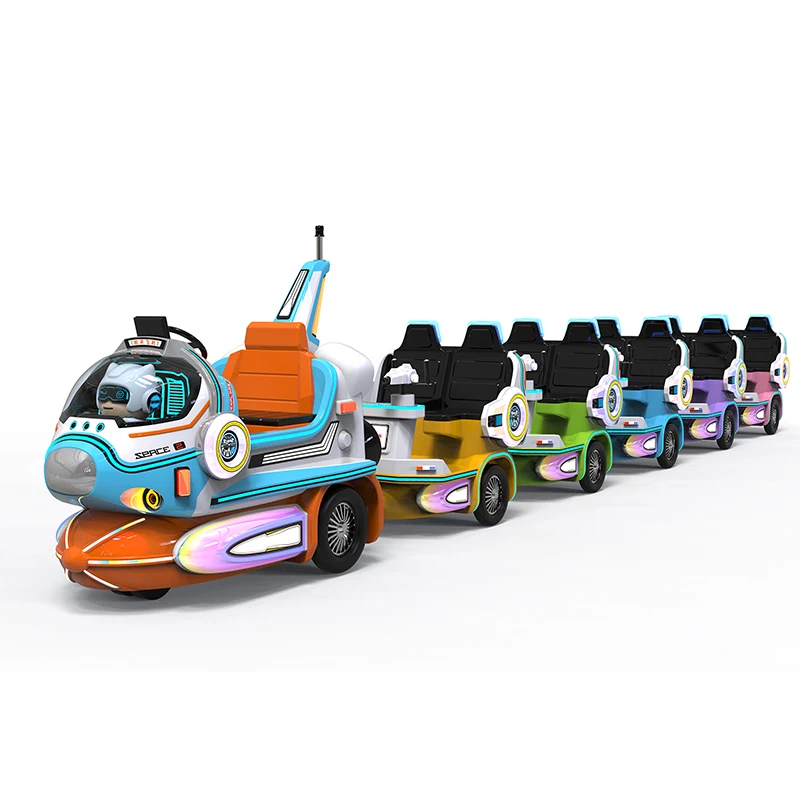 Electric Train Ride for Kids 5 Carriage Trackless Train for 21 Players for Amusement Park Use ding jin