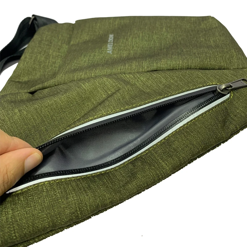 Custom logo off low MOQ black Or customize color anti theft waterproof korean tactical sling bag
