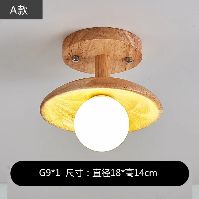 Silent Style Aisle Corridor Hallway Ceiling Lamp Wooden Japanese-Style Balcony Cloakroom Retro Lighting