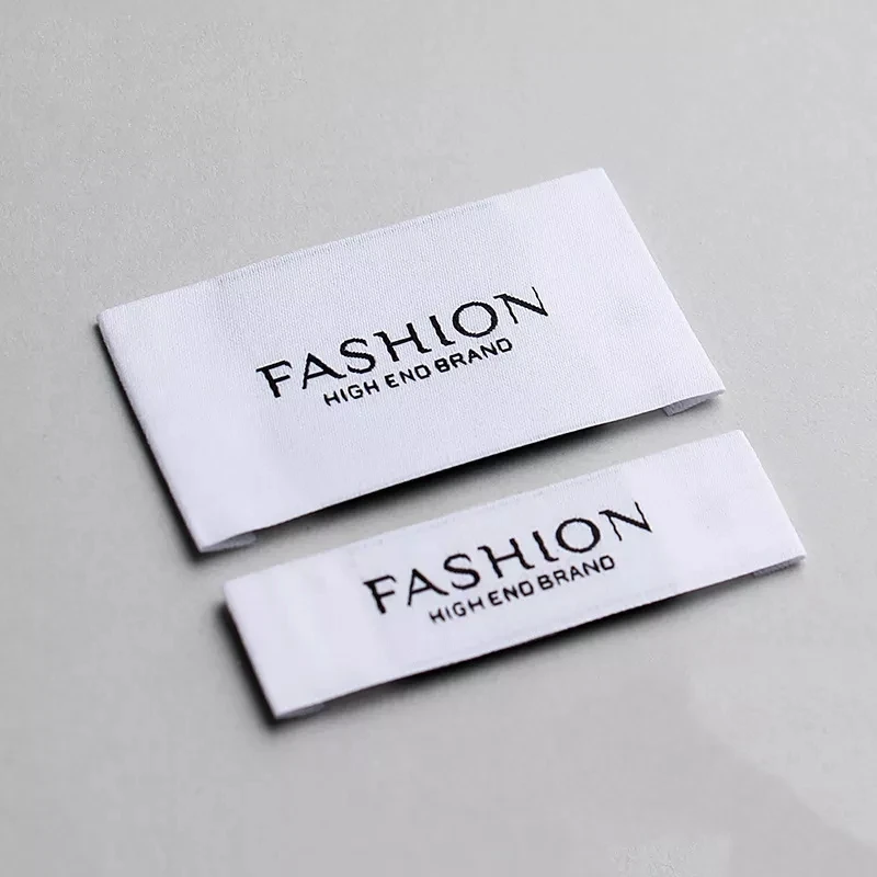 Custom End Fold Garment t shirt brand Labels Factory Product Clothes Personalised Labels Satin woven Label For Clothing