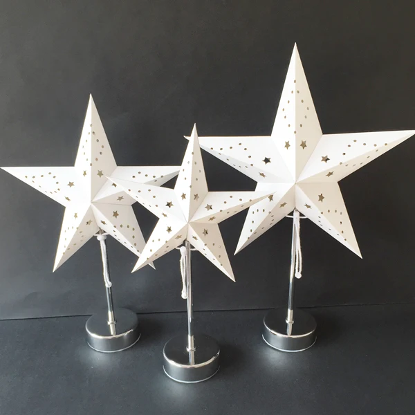 Festival Decorative Customized Battery Operated Paper Star Fancy Table Lamp