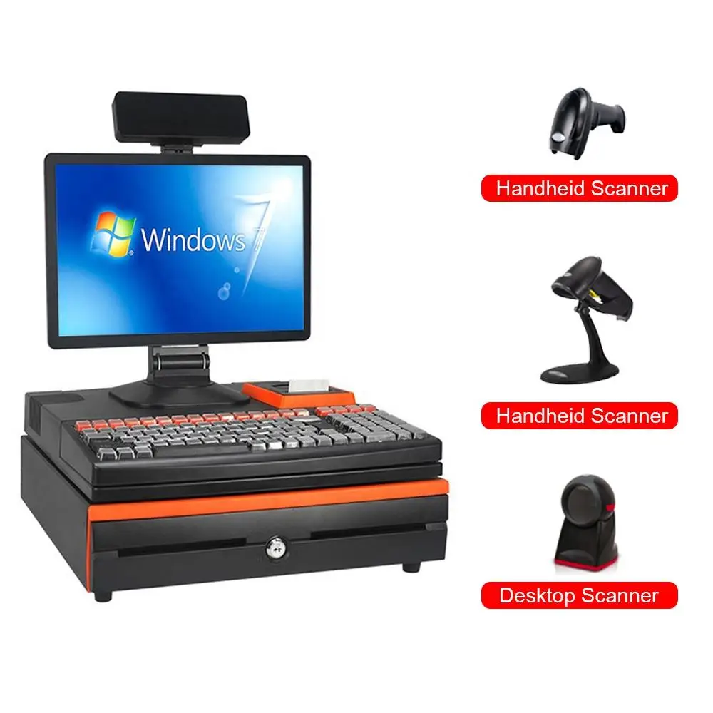 15/15.6 Inch Android Windows Pos Systems Touch Screen All in One Pos Systems with VFD