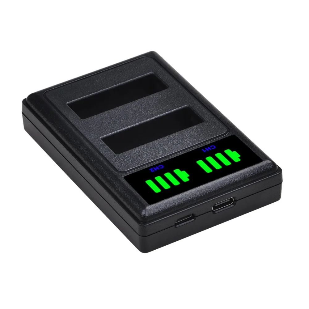
DMW-BLH7 LED USB Dual Rapid Battery Charger for Panasonic Lumix DMC-GM1 DMC-GM5 DMC-GF7 DMC-GF8 