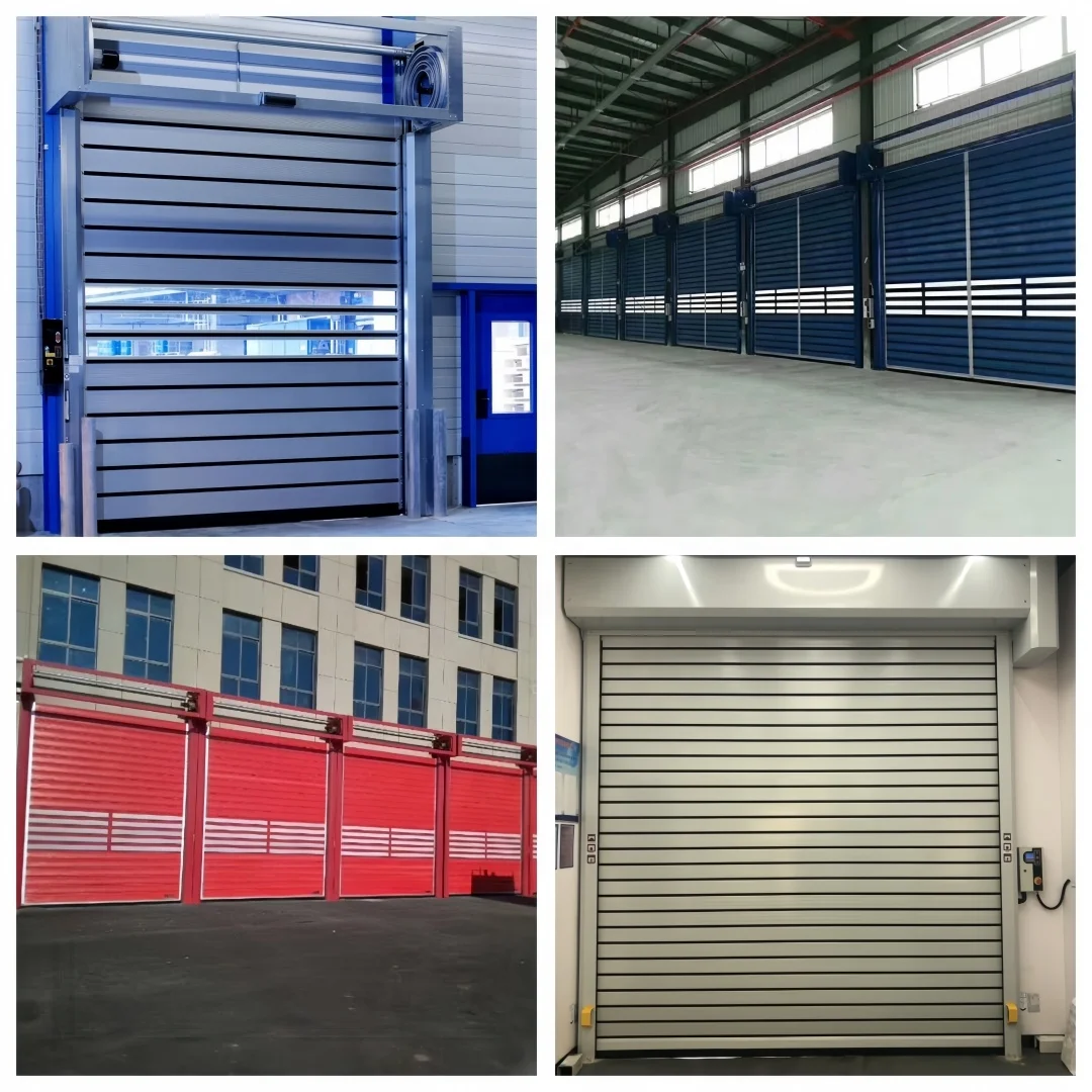 HOT Remote Control Metal Industrial automatic aluminum Fast Closing aluminium high speed Spiral Rolling Up workshop Door