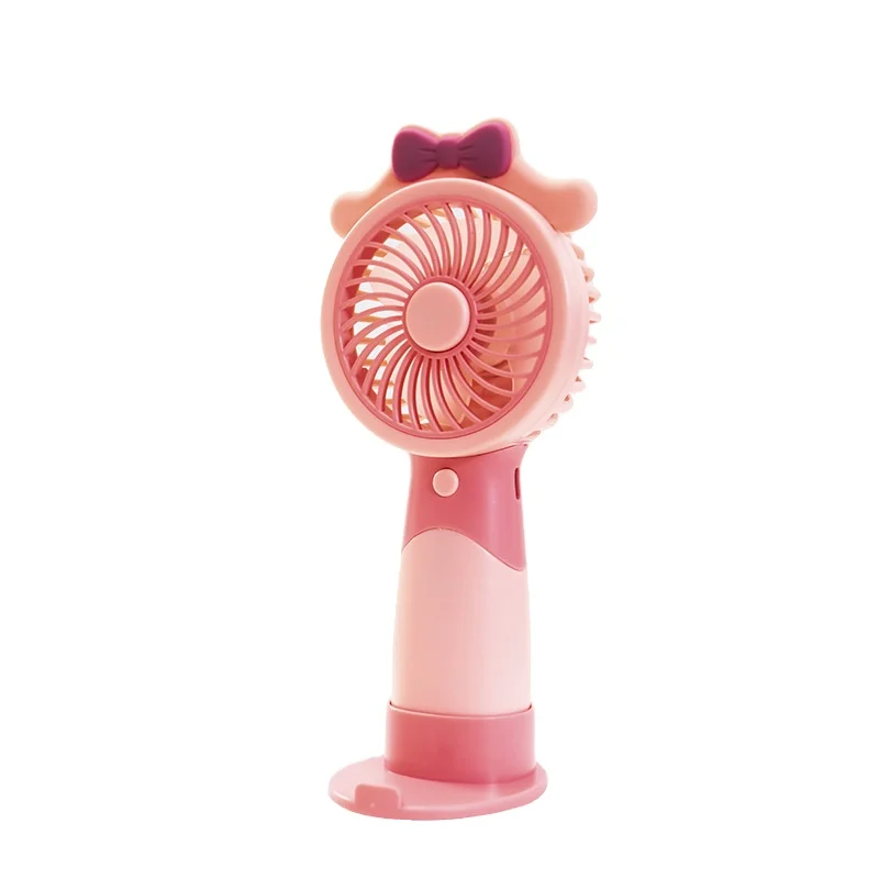 Cartoon Ears USB Charging Handheld Fan Big Wind Three Adjustable Summer Outdoor Bracket Pocket Gift Electric/Battery Cooling Fan