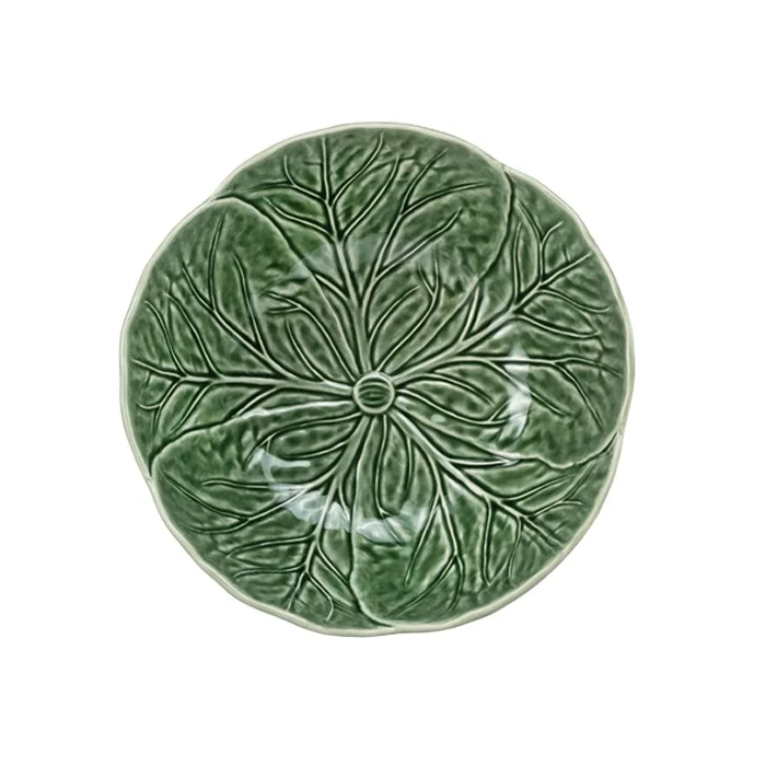 Wholesale Green Cabbage Leaf ceramic Salad Bowl