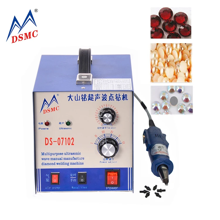
DS 07102 ultrasonic hot fix rhinestone setting machine crystal rhinestone applicator fixing machine 