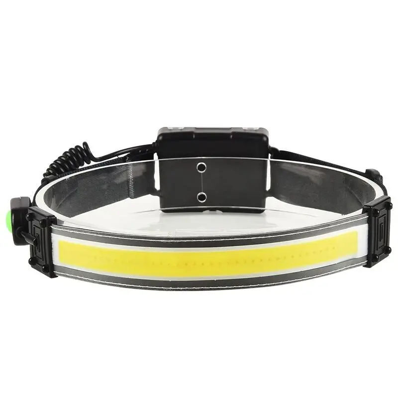 Hot Sale Wide Angle Led Broad Beam Elastic Headband COB LED Strip Headlamp For Camping Riding Repairing