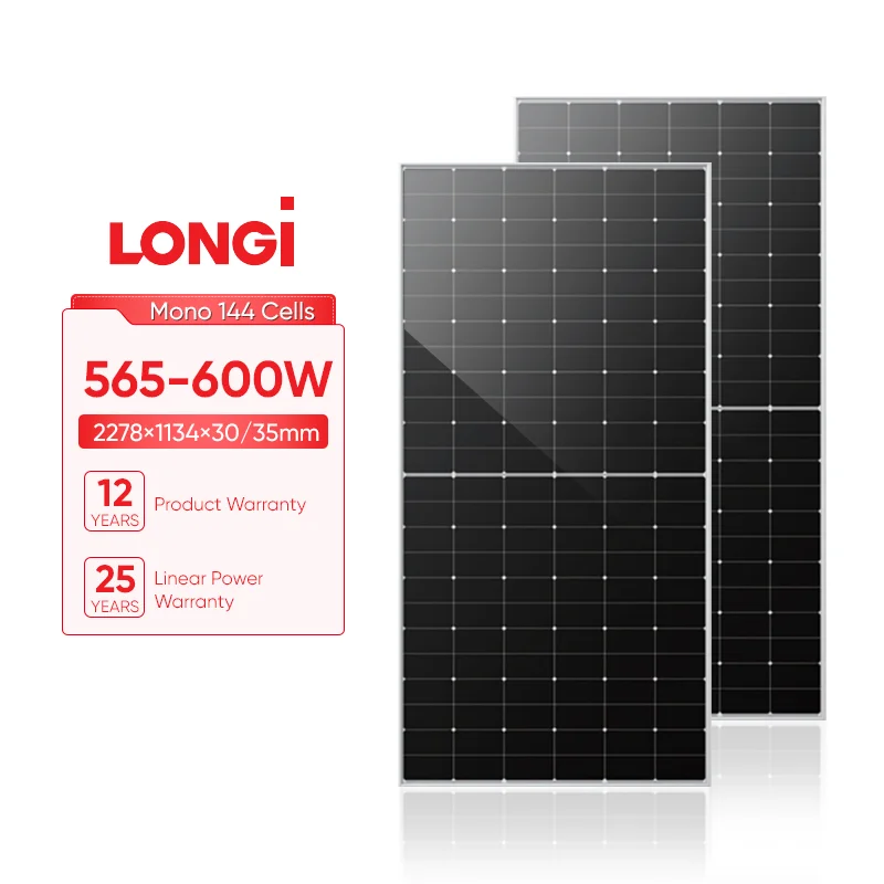 Longi Solar Hi mo 6 Solar Panels 600W PV Panel 560W 570W 580W Panouri Fotovoltaice 565W 575W 585W 590W 595W 600W Solar Panels