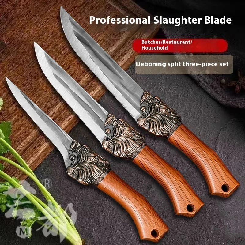 China Quality Manufacturer kitchen knife tools  set box cattle slaughter forged kitchen knife set