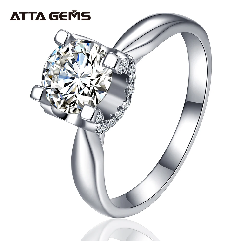 Wholesale 925 Sterling Silver Shiny Diamond Promise Engagement Ring Custom 1 Caract Moissanite Rings For Women