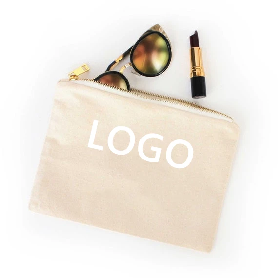 Canvas Toiletries Tote Bag Woman Makeup Fashion cosmetic Pouch Custom With LOGO