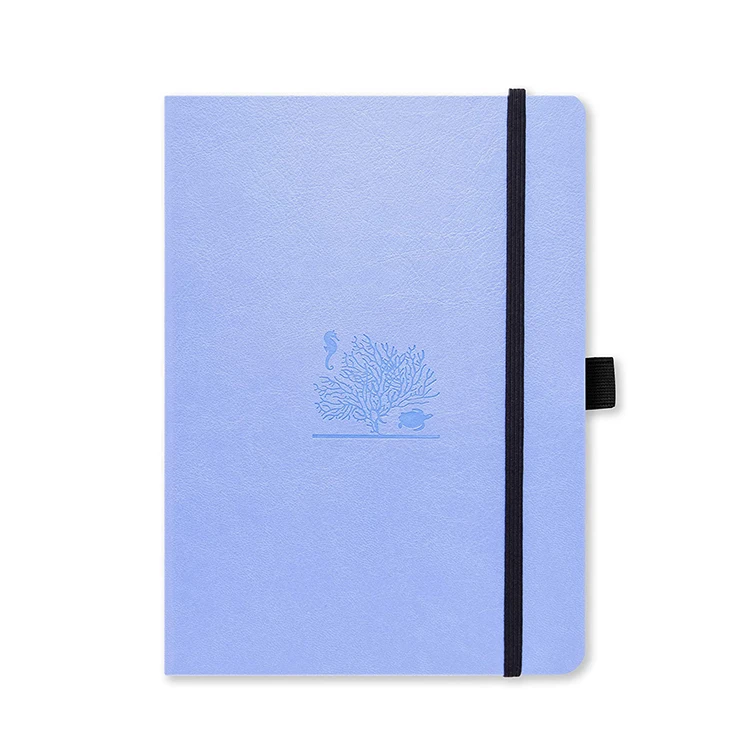 
School office supplies logo embossed multi color size custom inner pocket hardcover a5 leather notebook 
