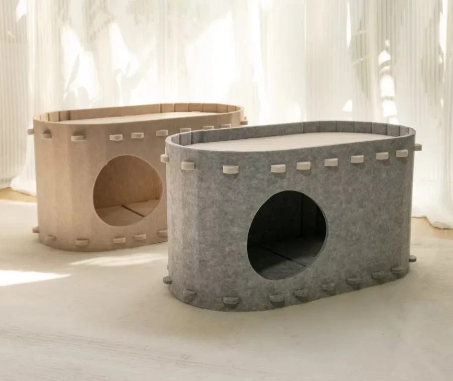 Felt cat litter Dog litter foldable pet litter Breathable Four Seasons Cat House removable cat tunnel