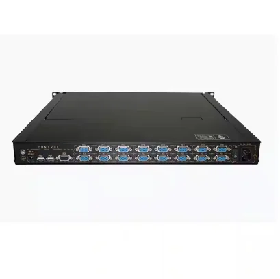 Support USB+VGA local console DC and AC dual power input 19inch 1U rack mount 15 inch 1port/4ports/8ports/16ports LED KVM switch