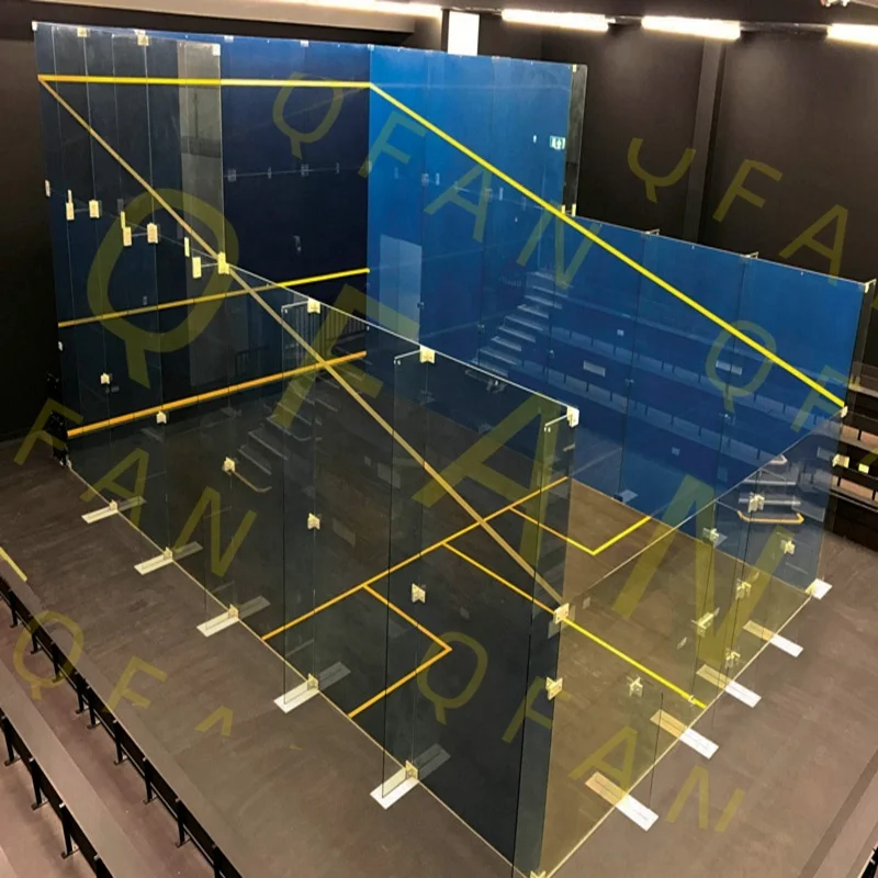 QFAN Full Glass Wood Walls Squash Court Construction Portable Squash Court Flooring for Squash Center