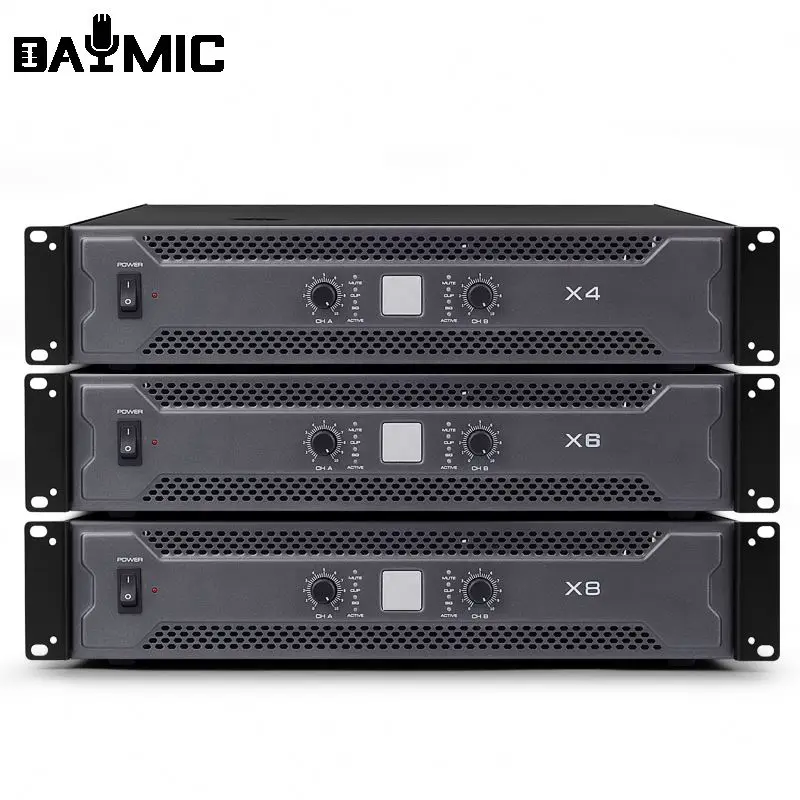 Чистый задний усилитель мощности серии X 24000 Вт 2 Ом X8 2U 2CH 800 Профессиональный для производительности стерео