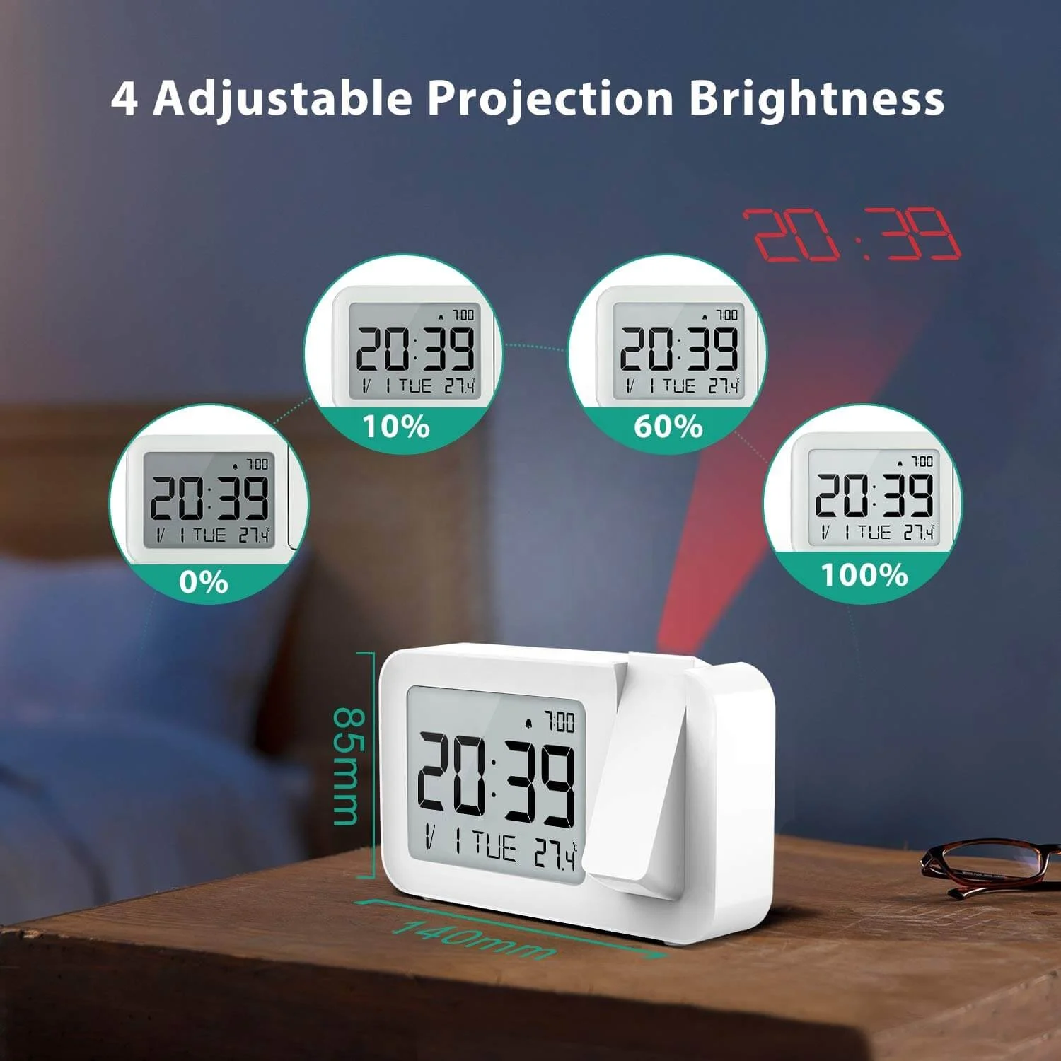 table projection alarm clock digital clock with 180 meteoro projection alarm clock