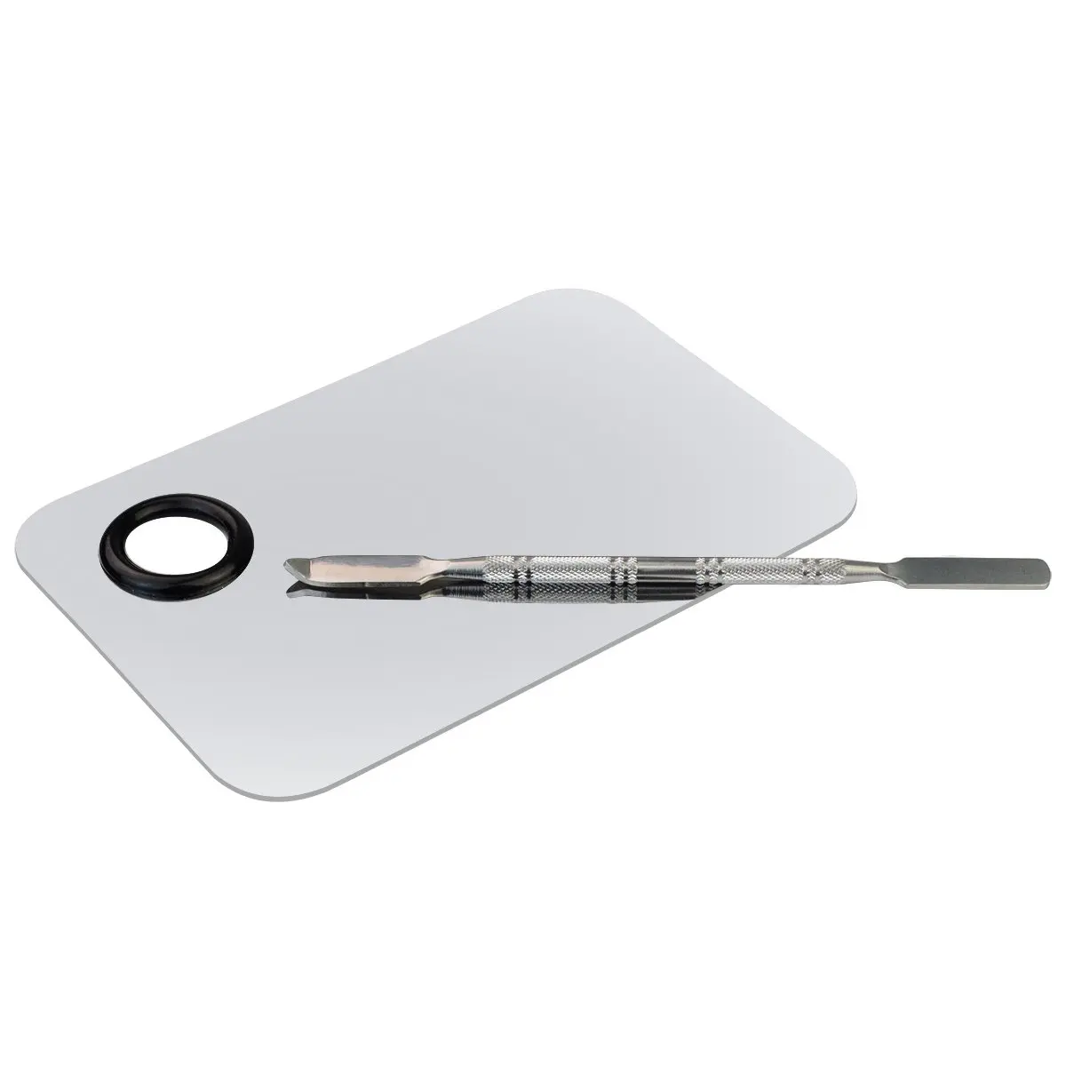 Wholesale Square Cosmetic Palette With Spatula Stainless Steel Makeup Mixing Palette Set Gmp100